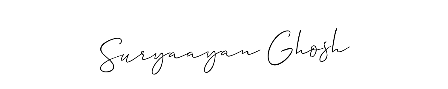 Use a signature maker to create a handwritten signature online. With this signature software, you can design (Allison_Script) your own signature for name Suryaayan Ghosh. Suryaayan Ghosh signature style 2 images and pictures png