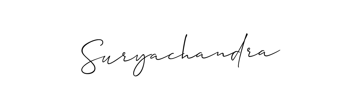 How to Draw Suryachandra signature style? Allison_Script is a latest design signature styles for name Suryachandra. Suryachandra signature style 2 images and pictures png