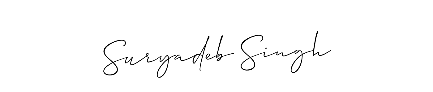You should practise on your own different ways (Allison_Script) to write your name (Suryadeb Singh) in signature. don't let someone else do it for you. Suryadeb Singh signature style 2 images and pictures png