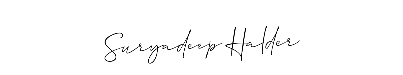 Design your own signature with our free online signature maker. With this signature software, you can create a handwritten (Allison_Script) signature for name Suryadeep Halder. Suryadeep Halder signature style 2 images and pictures png