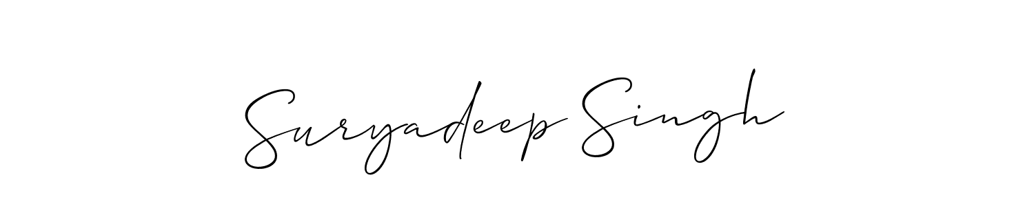 It looks lik you need a new signature style for name Suryadeep Singh. Design unique handwritten (Allison_Script) signature with our free signature maker in just a few clicks. Suryadeep Singh signature style 2 images and pictures png