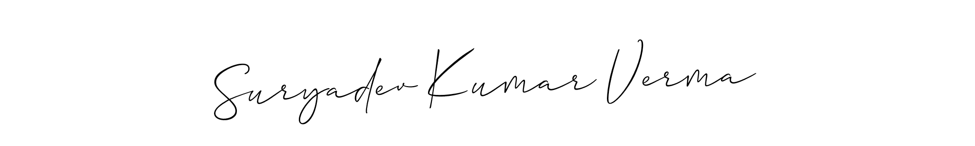 Use a signature maker to create a handwritten signature online. With this signature software, you can design (Allison_Script) your own signature for name Suryadev Kumar Verma. Suryadev Kumar Verma signature style 2 images and pictures png