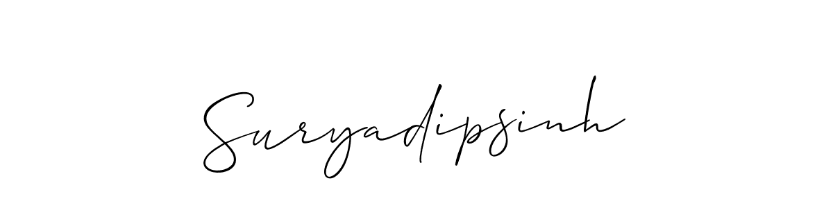 Also we have Suryadipsinh name is the best signature style. Create professional handwritten signature collection using Allison_Script autograph style. Suryadipsinh signature style 2 images and pictures png