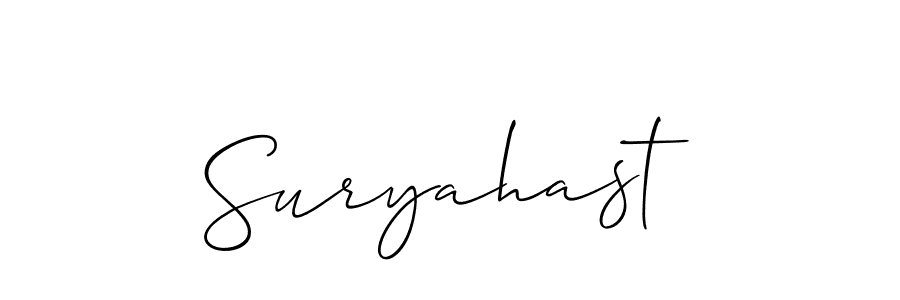 How to Draw Suryahast signature style? Allison_Script is a latest design signature styles for name Suryahast. Suryahast signature style 2 images and pictures png