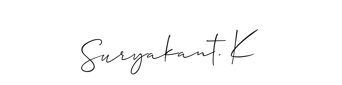 You should practise on your own different ways (Allison_Script) to write your name (Suryakant. K) in signature. don't let someone else do it for you. Suryakant. K signature style 2 images and pictures png