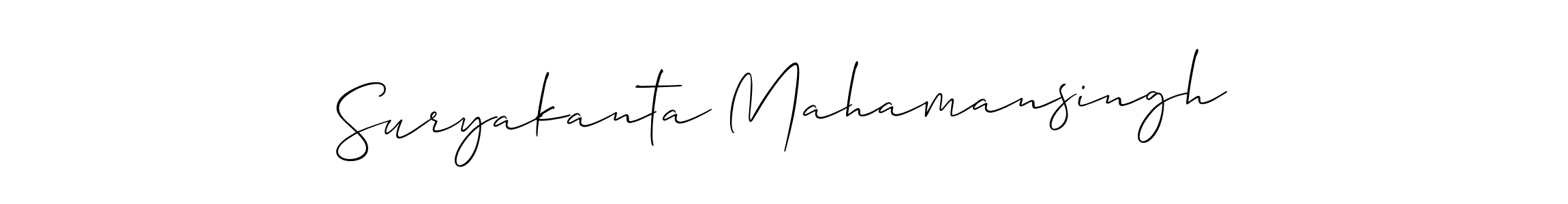 Also we have Suryakanta Mahamansingh name is the best signature style. Create professional handwritten signature collection using Allison_Script autograph style. Suryakanta Mahamansingh signature style 2 images and pictures png