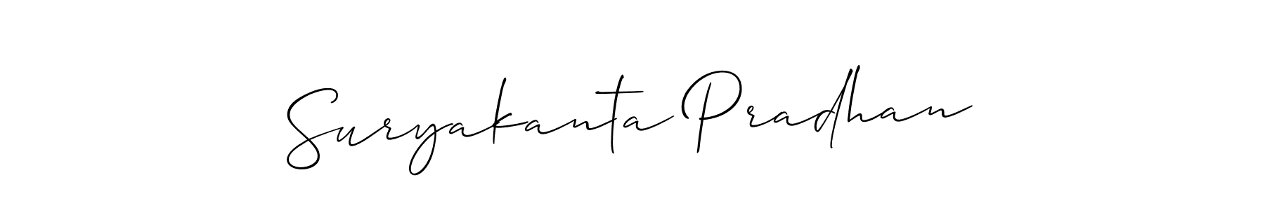 Use a signature maker to create a handwritten signature online. With this signature software, you can design (Allison_Script) your own signature for name Suryakanta Pradhan. Suryakanta Pradhan signature style 2 images and pictures png