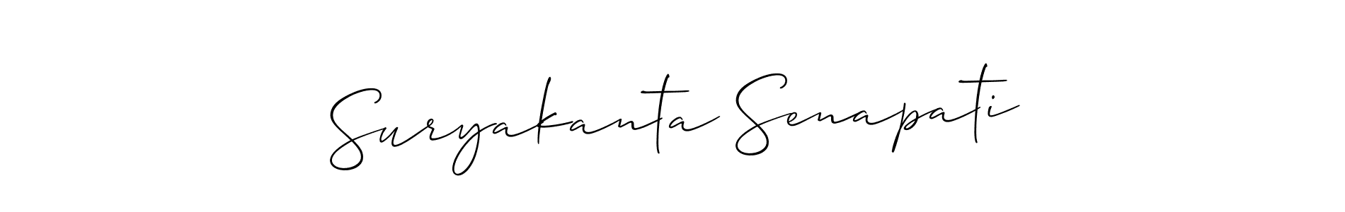 Design your own signature with our free online signature maker. With this signature software, you can create a handwritten (Allison_Script) signature for name Suryakanta Senapati. Suryakanta Senapati signature style 2 images and pictures png