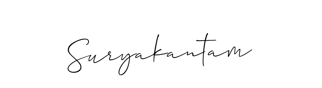 The best way (Allison_Script) to make a short signature is to pick only two or three words in your name. The name Suryakantam include a total of six letters. For converting this name. Suryakantam signature style 2 images and pictures png