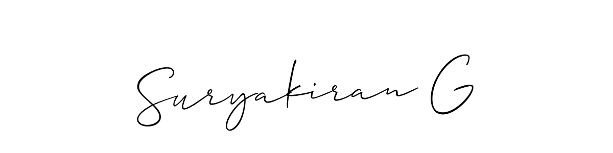 Make a beautiful signature design for name Suryakiran G. Use this online signature maker to create a handwritten signature for free. Suryakiran G signature style 2 images and pictures png