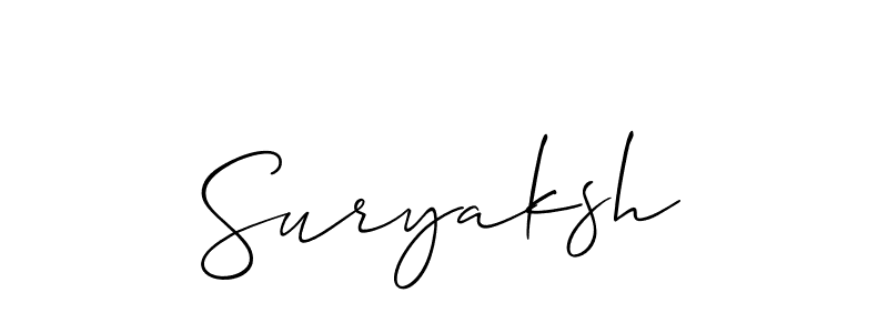 Make a beautiful signature design for name Suryaksh. With this signature (Allison_Script) style, you can create a handwritten signature for free. Suryaksh signature style 2 images and pictures png
