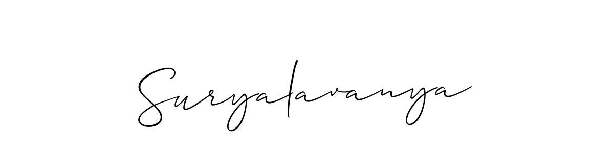 Make a beautiful signature design for name Suryalavanya. With this signature (Allison_Script) style, you can create a handwritten signature for free. Suryalavanya signature style 2 images and pictures png