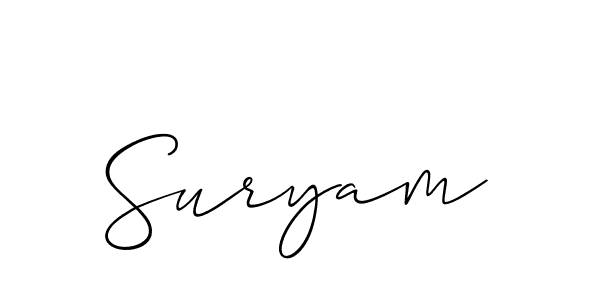 Create a beautiful signature design for name Suryam. With this signature (Allison_Script) fonts, you can make a handwritten signature for free. Suryam signature style 2 images and pictures png