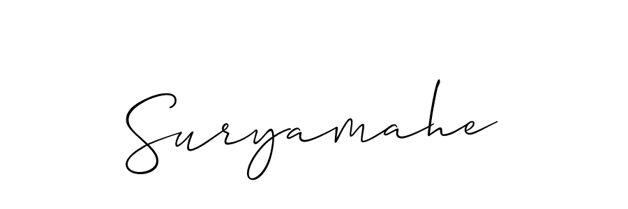 Use a signature maker to create a handwritten signature online. With this signature software, you can design (Allison_Script) your own signature for name Suryamahe. Suryamahe signature style 2 images and pictures png