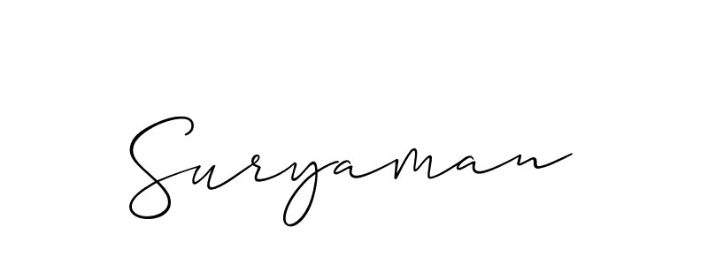 Make a beautiful signature design for name Suryaman. With this signature (Allison_Script) style, you can create a handwritten signature for free. Suryaman signature style 2 images and pictures png