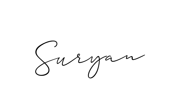 Make a beautiful signature design for name Suryan. With this signature (Allison_Script) style, you can create a handwritten signature for free. Suryan signature style 2 images and pictures png