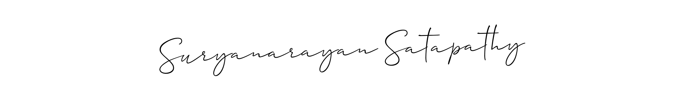 How to make Suryanarayan Satapathy signature? Allison_Script is a professional autograph style. Create handwritten signature for Suryanarayan Satapathy name. Suryanarayan Satapathy signature style 2 images and pictures png