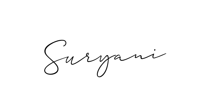 Suryani stylish signature style. Best Handwritten Sign (Allison_Script) for my name. Handwritten Signature Collection Ideas for my name Suryani. Suryani signature style 2 images and pictures png