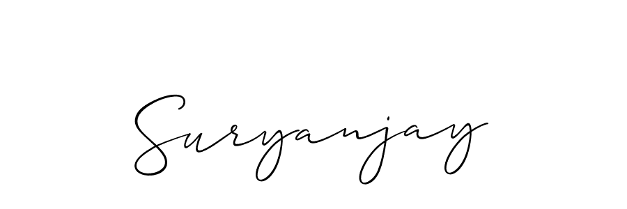 Use a signature maker to create a handwritten signature online. With this signature software, you can design (Allison_Script) your own signature for name Suryanjay. Suryanjay signature style 2 images and pictures png