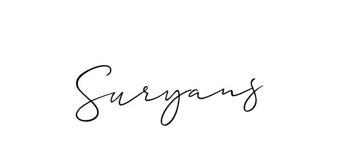 How to make Suryans signature? Allison_Script is a professional autograph style. Create handwritten signature for Suryans name. Suryans signature style 2 images and pictures png