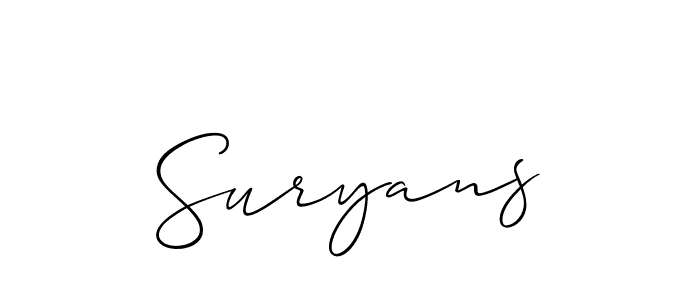 if you are searching for the best signature style for your name Suryans. so please give up your signature search. here we have designed multiple signature styles  using Allison_Script. Suryans signature style 2 images and pictures png