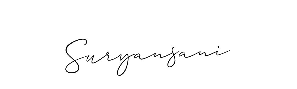 You should practise on your own different ways (Allison_Script) to write your name (Suryansani) in signature. don't let someone else do it for you. Suryansani signature style 2 images and pictures png