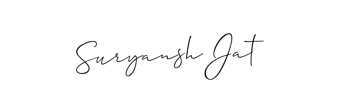 It looks lik you need a new signature style for name Suryansh Jat. Design unique handwritten (Allison_Script) signature with our free signature maker in just a few clicks. Suryansh Jat signature style 2 images and pictures png