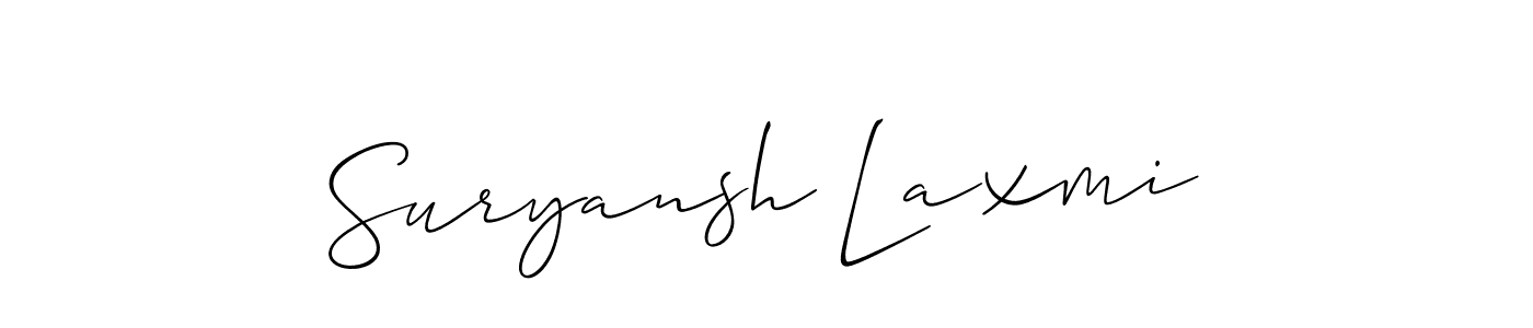 Make a beautiful signature design for name Suryansh Laxmi. With this signature (Allison_Script) style, you can create a handwritten signature for free. Suryansh Laxmi signature style 2 images and pictures png