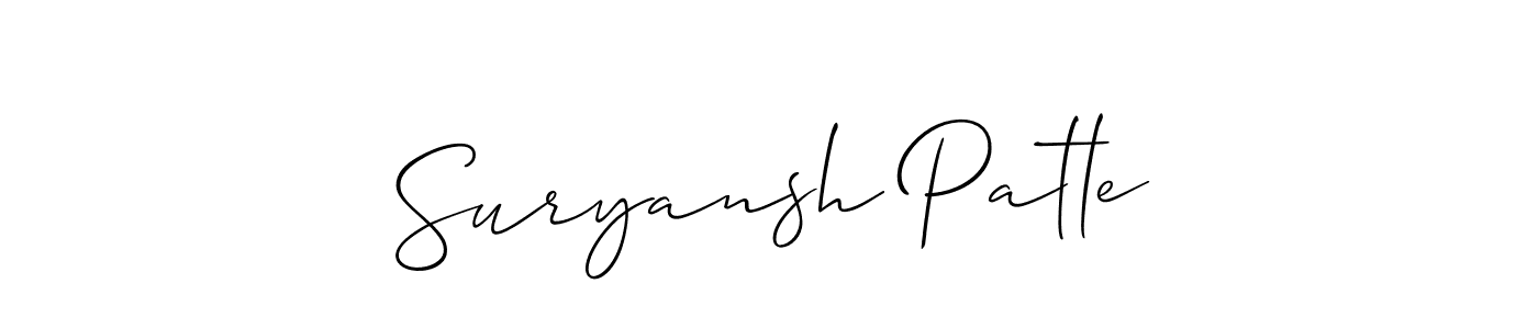How to make Suryansh Patle signature? Allison_Script is a professional autograph style. Create handwritten signature for Suryansh Patle name. Suryansh Patle signature style 2 images and pictures png
