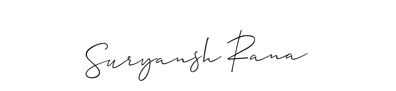How to make Suryansh Rana name signature. Use Allison_Script style for creating short signs online. This is the latest handwritten sign. Suryansh Rana signature style 2 images and pictures png