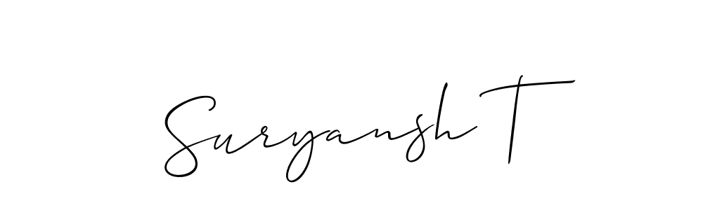 Also we have Suryansh T name is the best signature style. Create professional handwritten signature collection using Allison_Script autograph style. Suryansh T signature style 2 images and pictures png
