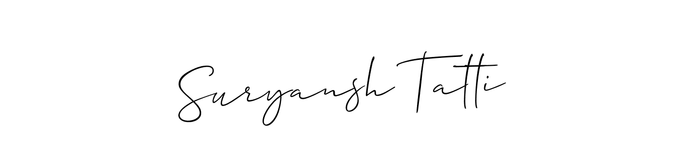 Once you've used our free online signature maker to create your best signature Allison_Script style, it's time to enjoy all of the benefits that Suryansh Tatti name signing documents. Suryansh Tatti signature style 2 images and pictures png