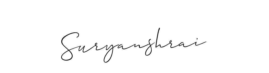 Also we have Suryanshrai name is the best signature style. Create professional handwritten signature collection using Allison_Script autograph style. Suryanshrai signature style 2 images and pictures png