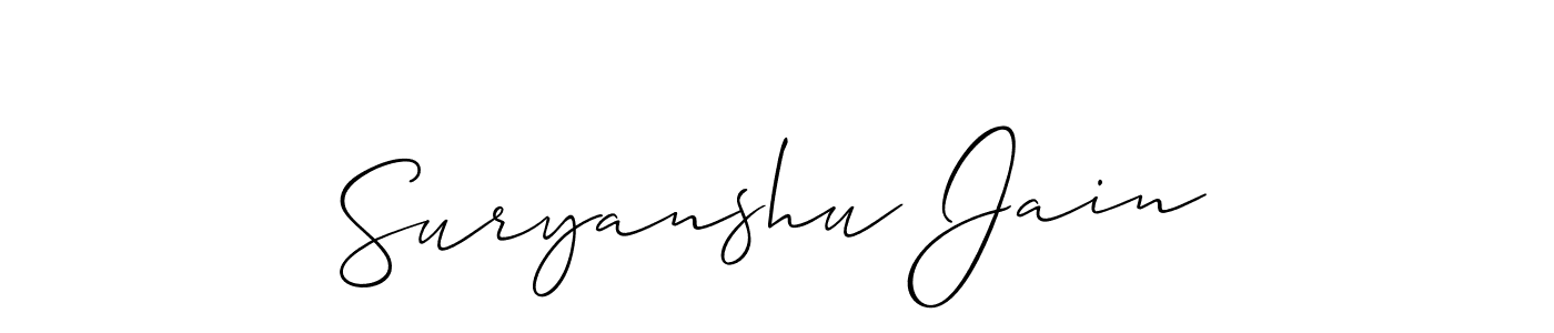 Make a short Suryanshu Jain signature style. Manage your documents anywhere anytime using Allison_Script. Create and add eSignatures, submit forms, share and send files easily. Suryanshu Jain signature style 2 images and pictures png