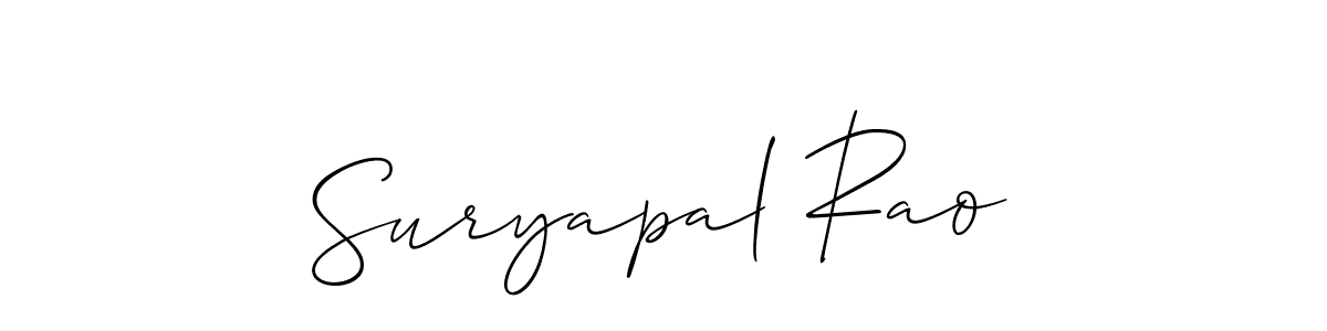 Use a signature maker to create a handwritten signature online. With this signature software, you can design (Allison_Script) your own signature for name Suryapal Rao. Suryapal Rao signature style 2 images and pictures png