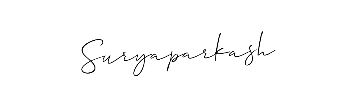 Allison_Script is a professional signature style that is perfect for those who want to add a touch of class to their signature. It is also a great choice for those who want to make their signature more unique. Get Suryaparkash name to fancy signature for free. Suryaparkash signature style 2 images and pictures png