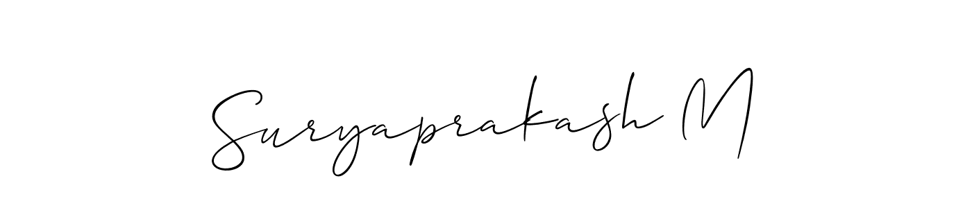 Also we have Suryaprakash M name is the best signature style. Create professional handwritten signature collection using Allison_Script autograph style. Suryaprakash M signature style 2 images and pictures png