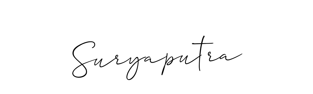 Design your own signature with our free online signature maker. With this signature software, you can create a handwritten (Allison_Script) signature for name Suryaputra. Suryaputra signature style 2 images and pictures png