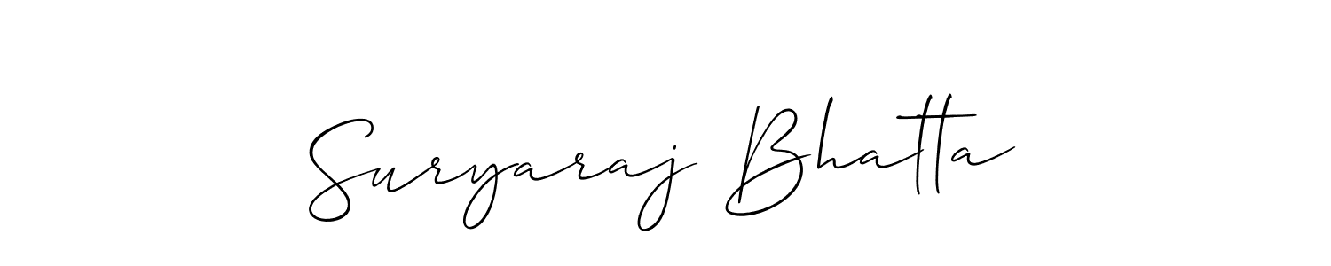 How to make Suryaraj Bhatta name signature. Use Allison_Script style for creating short signs online. This is the latest handwritten sign. Suryaraj Bhatta signature style 2 images and pictures png