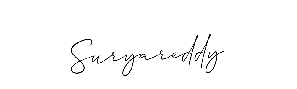 It looks lik you need a new signature style for name Suryareddy. Design unique handwritten (Allison_Script) signature with our free signature maker in just a few clicks. Suryareddy signature style 2 images and pictures png
