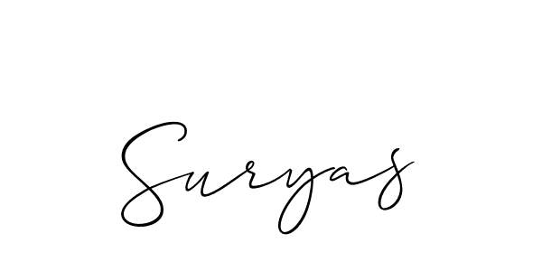 if you are searching for the best signature style for your name Suryas. so please give up your signature search. here we have designed multiple signature styles  using Allison_Script. Suryas signature style 2 images and pictures png