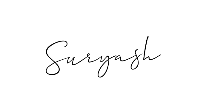 Also we have Suryash name is the best signature style. Create professional handwritten signature collection using Allison_Script autograph style. Suryash signature style 2 images and pictures png