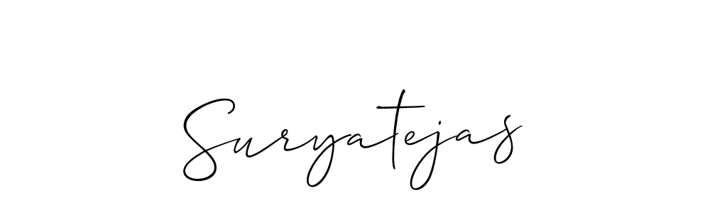 You should practise on your own different ways (Allison_Script) to write your name (Suryatejas) in signature. don't let someone else do it for you. Suryatejas signature style 2 images and pictures png