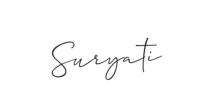 Use a signature maker to create a handwritten signature online. With this signature software, you can design (Allison_Script) your own signature for name Suryati. Suryati signature style 2 images and pictures png