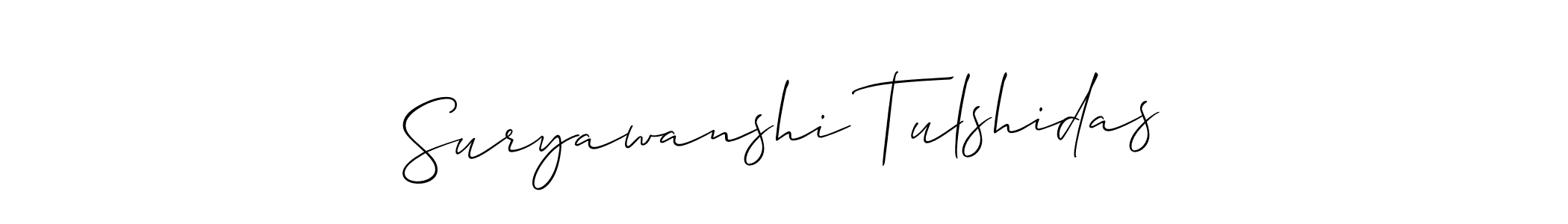 Also we have Suryawanshi Tulshidas name is the best signature style. Create professional handwritten signature collection using Allison_Script autograph style. Suryawanshi Tulshidas signature style 2 images and pictures png