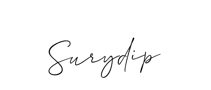 Use a signature maker to create a handwritten signature online. With this signature software, you can design (Allison_Script) your own signature for name Surydip. Surydip signature style 2 images and pictures png