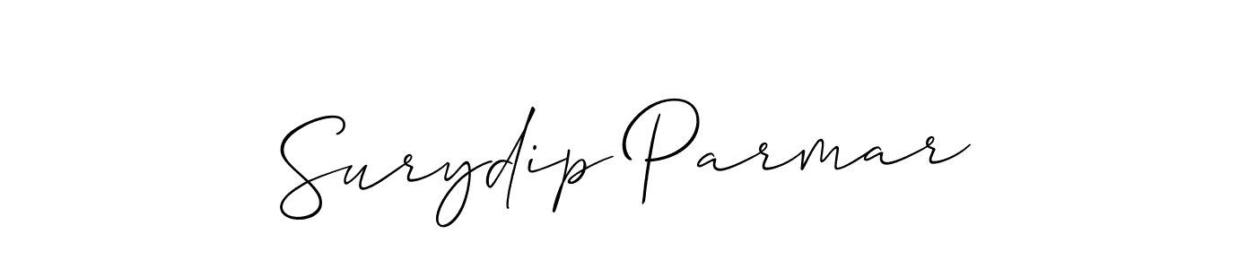 Make a beautiful signature design for name Surydip Parmar. With this signature (Allison_Script) style, you can create a handwritten signature for free. Surydip Parmar signature style 2 images and pictures png