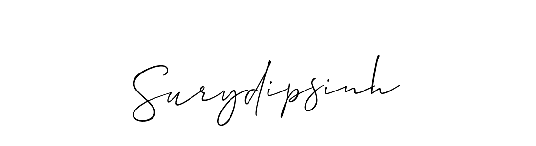 How to make Surydipsinh name signature. Use Allison_Script style for creating short signs online. This is the latest handwritten sign. Surydipsinh signature style 2 images and pictures png