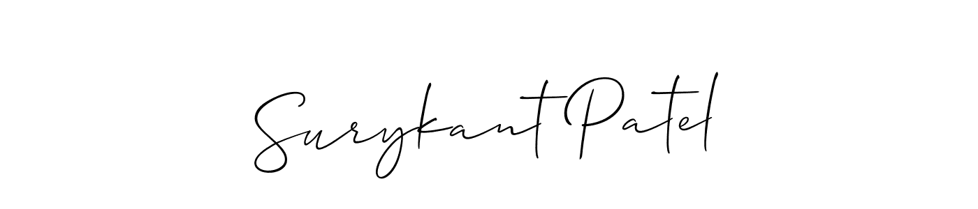 Make a beautiful signature design for name Surykant Patel. With this signature (Allison_Script) style, you can create a handwritten signature for free. Surykant Patel signature style 2 images and pictures png