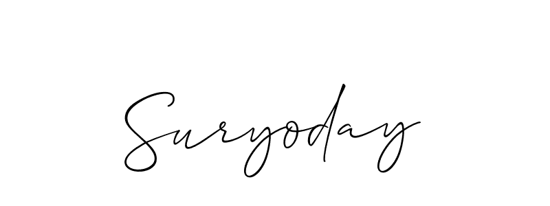 How to make Suryoday signature? Allison_Script is a professional autograph style. Create handwritten signature for Suryoday name. Suryoday signature style 2 images and pictures png